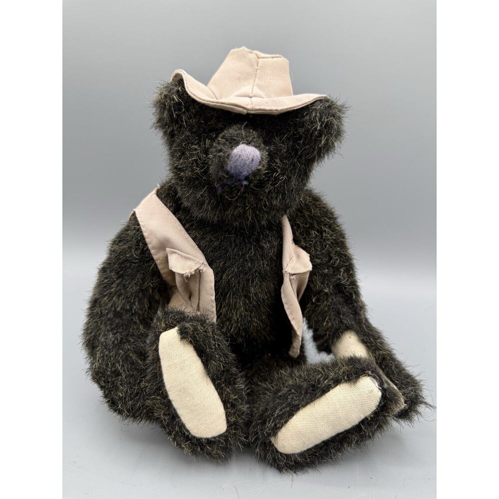 Vintage Green Mountain Bears Cowboy Black Bear Plush 12” Hat & Vest